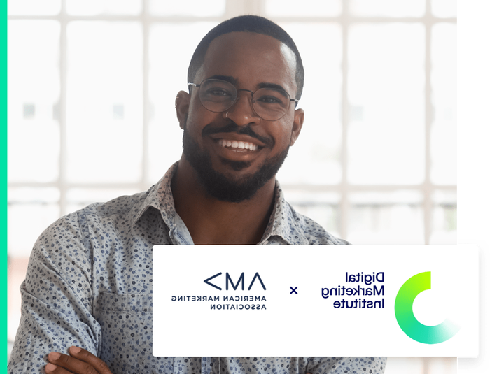 Man smiling, Digital Marketing Institute logo